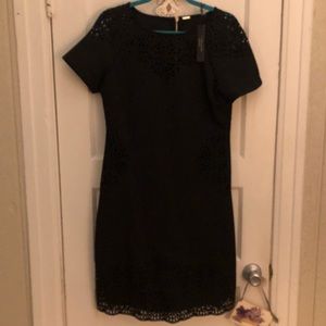 Tahari Laser Cut Shift Dress